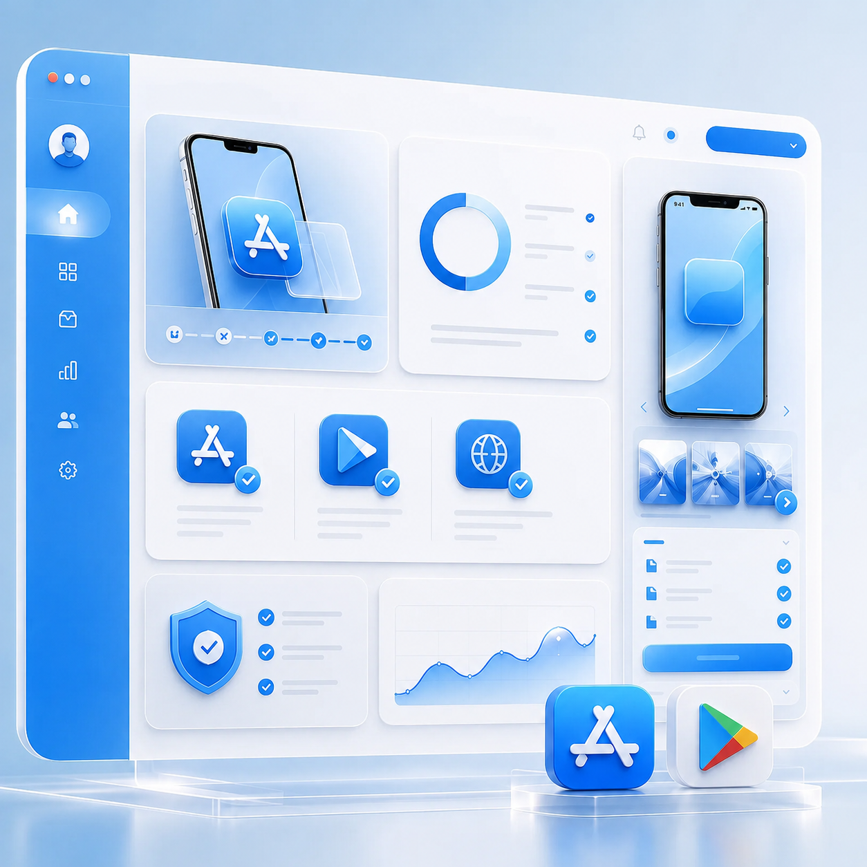 长盛互动 APP 上架服务控制台视觉